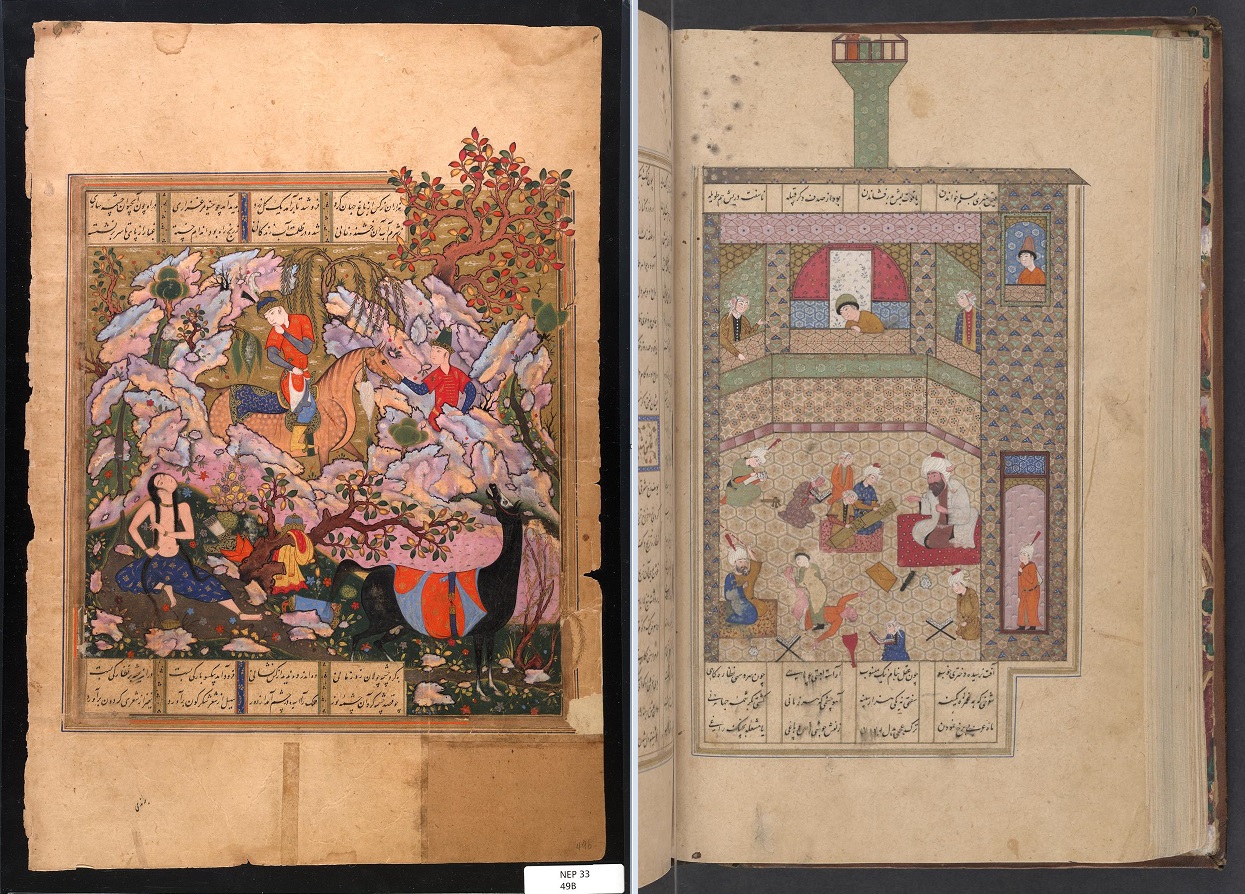 Two examples of illustrations in Persian texts